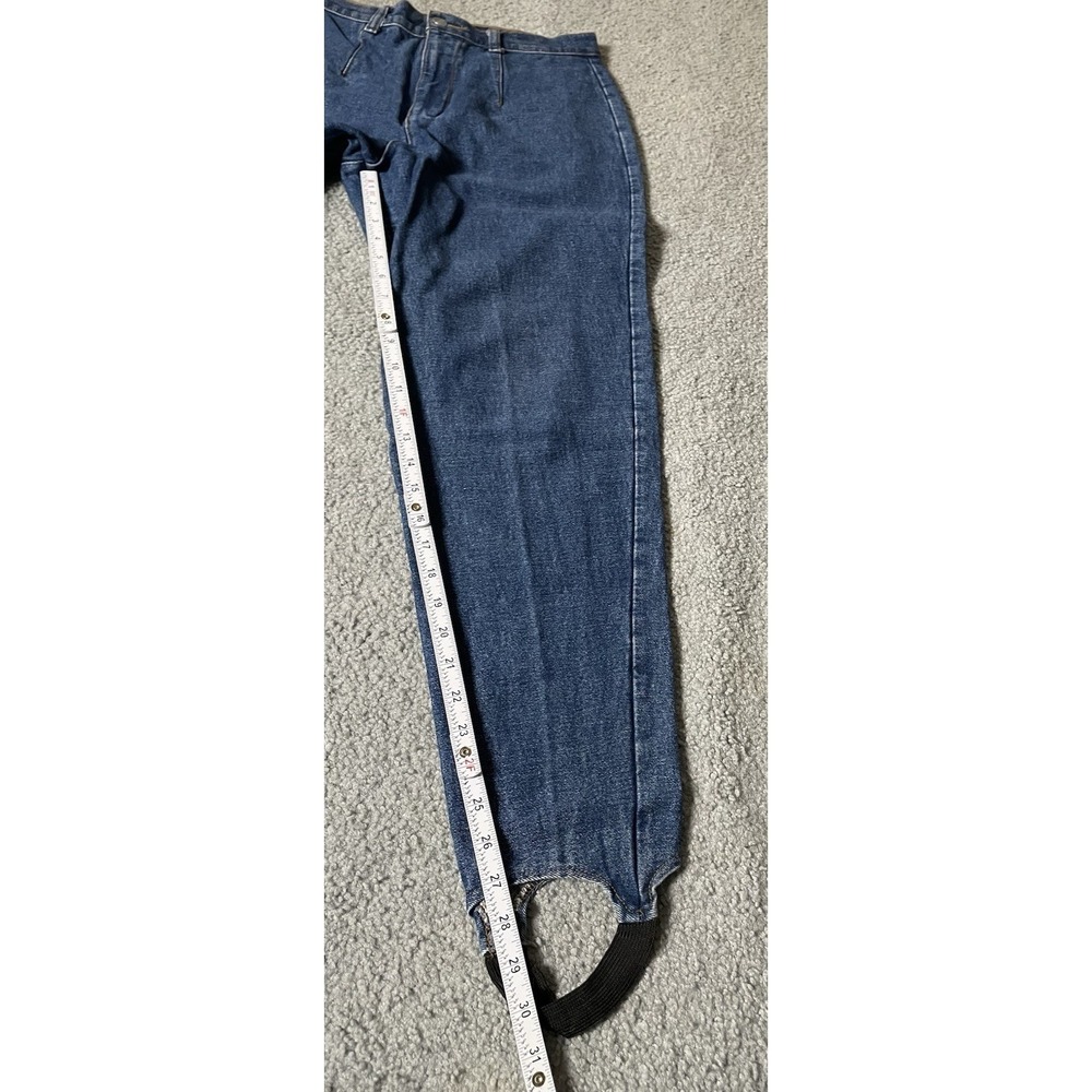 Vtg 80s Match High Waist Stirrup Jeans Sz 10 Blue Denim Medium Washed Foot Strap - Picture 7 of 11